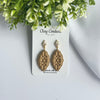 Floral Cutout Oval Polymer Clay Earrings | Lightweight Statement Drop Earrings