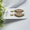 Floral Cutout Oval Polymer Clay Earrings | Lightweight Statement Drop Earrings