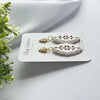 Floral Cutout Oval Polymer Clay Earrings | Lightweight Statement Drop Earrings