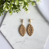 Floral Cutout Oval Polymer Clay Earrings | Lightweight Statement Drop Earrings