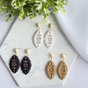 Floral Cutout Oval Polymer Clay Earrings | Lightweight Statement Drop Earrings
