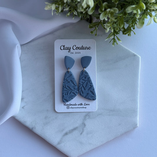 Angela Embossed Drop Polymer Clay Earrings – Lightweight Statement Earrings