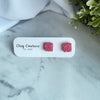 Handmade Polymer Clay Stud Earrings | Lightweight Geometric, Heart Earrings
